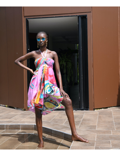 Robe CHRISTIAN LACROIX imprimé rose soie