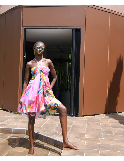 Robe CHRISTIAN LACROIX imprimé rose soie