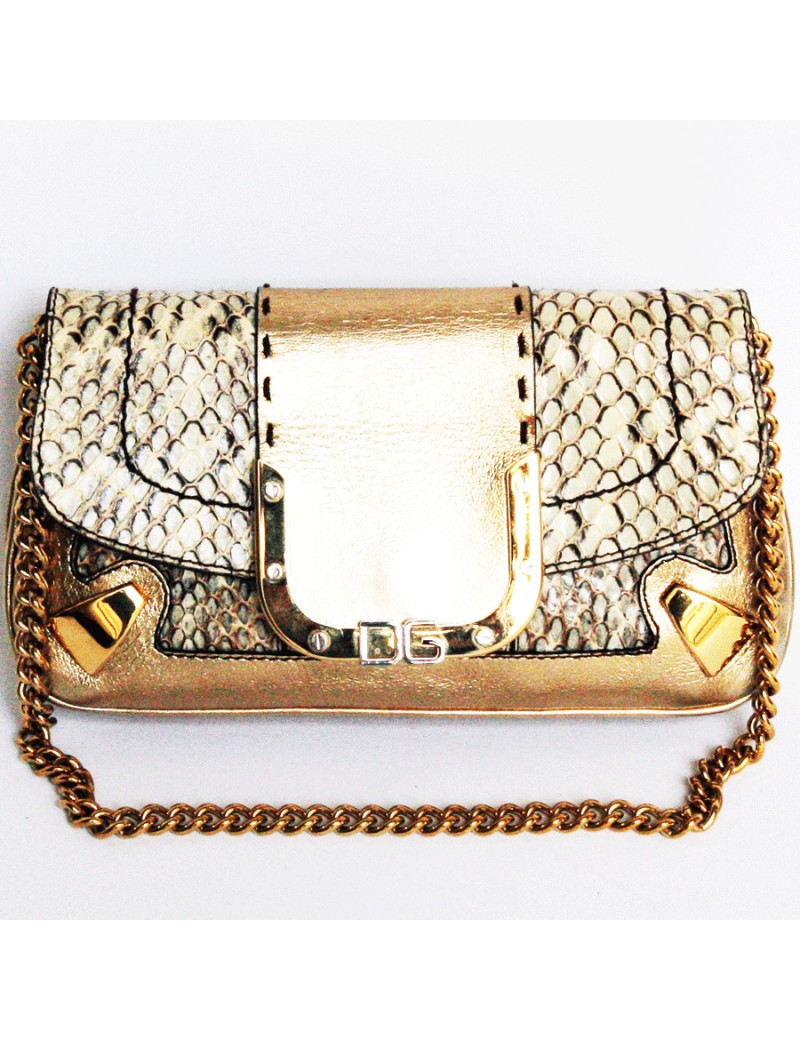 Mini sac DOLCE & GABBANA or et python 