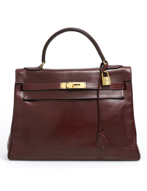 Sac HERMES Kelly 32 rouge H Vintage