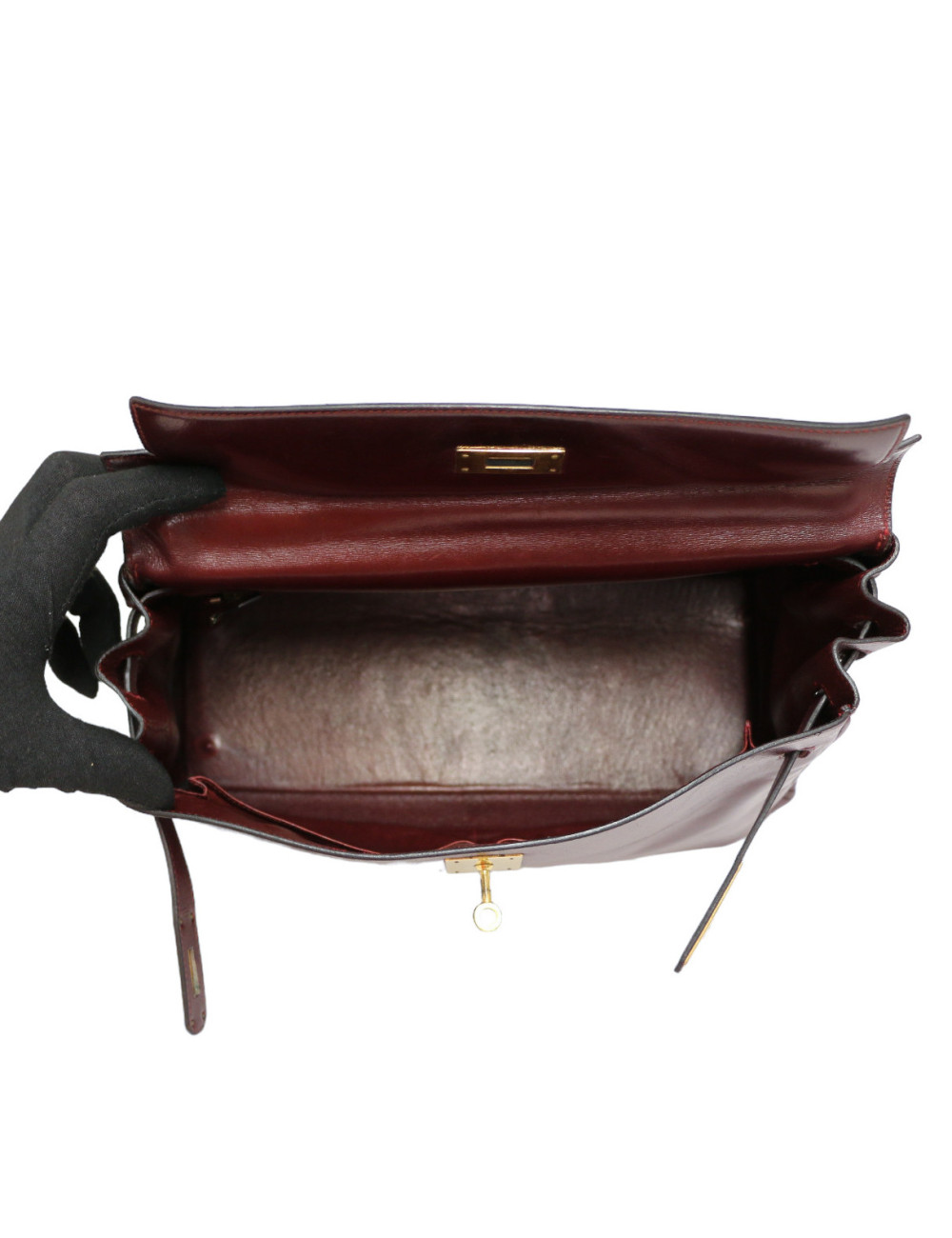 Sac HERMES Kelly 32 rouge H Vintage