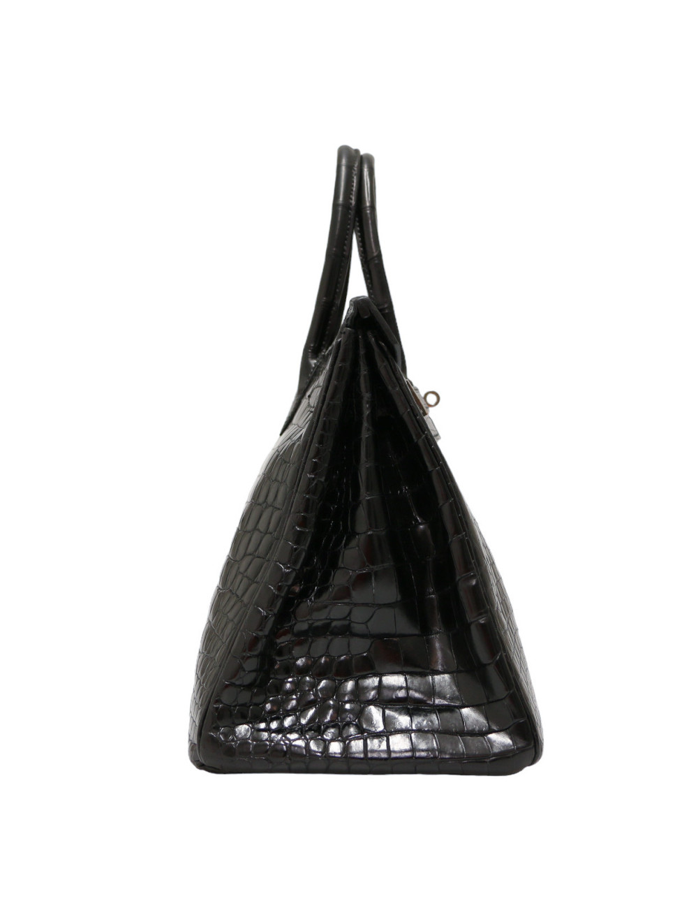 Sac HERMES Birkin 35 croco Porosus noir