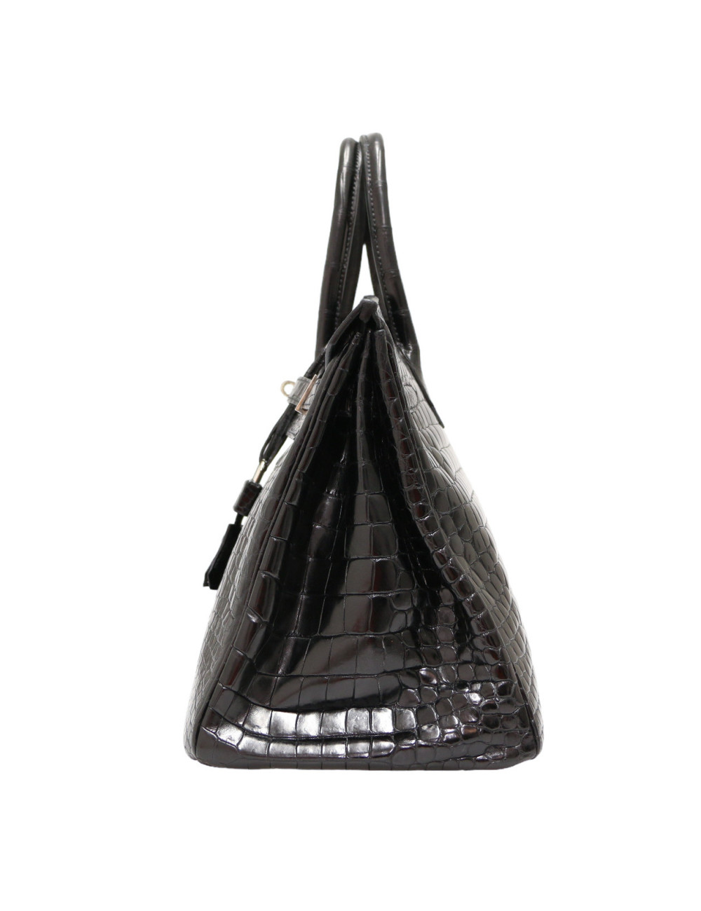 Sac HERMES Birkin 35 croco Porosus noir