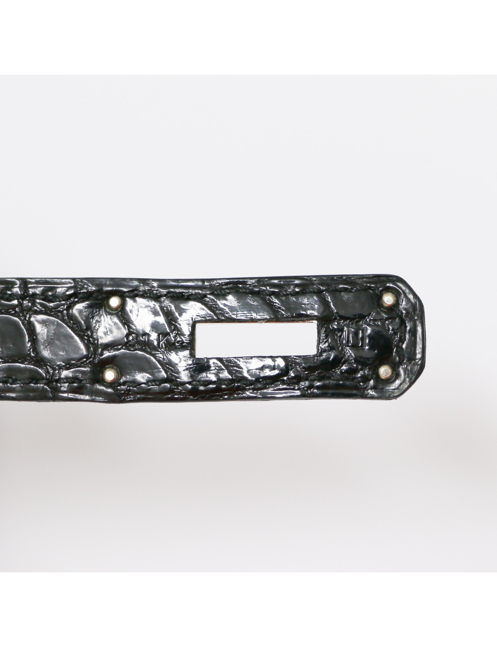 Sac HERMES Birkin 35 croco Porosus noir