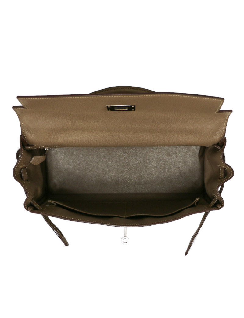 Sac Kelly 32 étoupe HERMES retourné