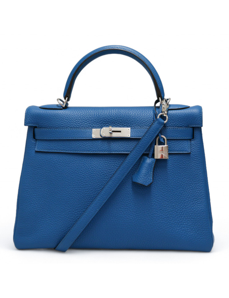 Hermès Kelly 32 retourné blue