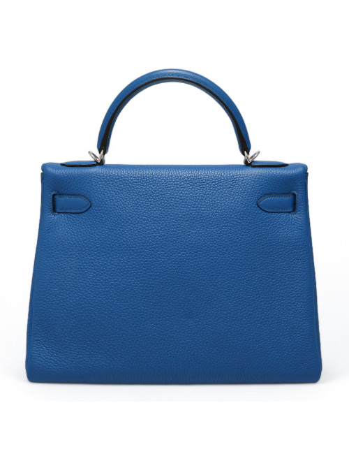 Hermès Kelly 32 retourné blue