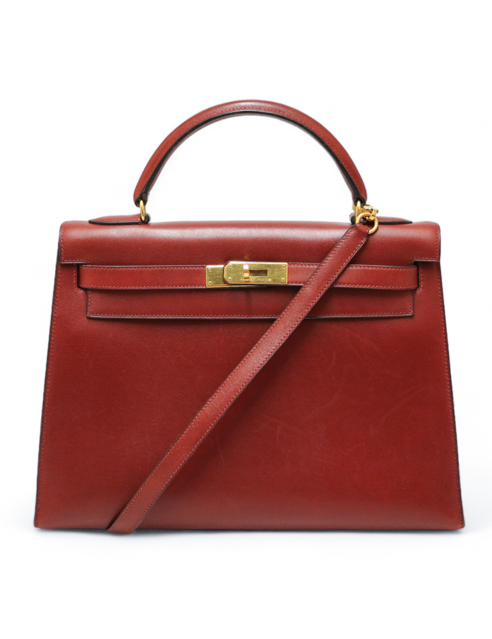 Kelly 32 sellier HERMES rouge H box