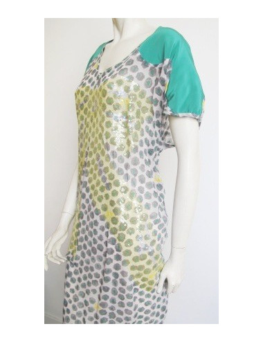 Robe TSUMORI CHISATO vert et jaune