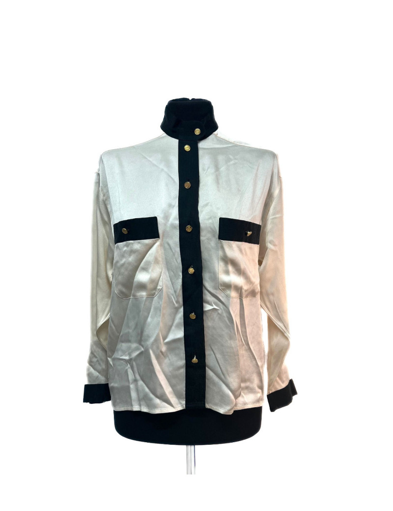 Blouse CHANEL soie beige 