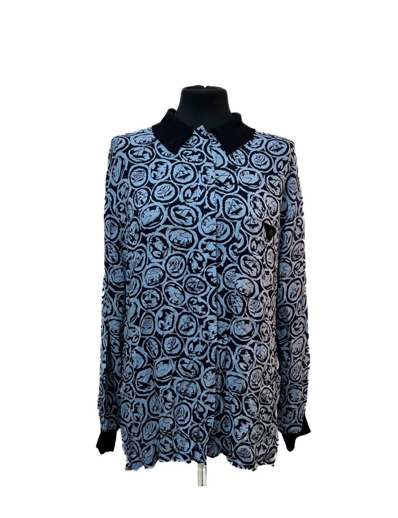 Blouse CHANEL oversize bleue