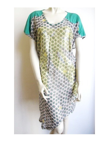 Robe TSUMORI CHISATO imprimé vert et jaune 2