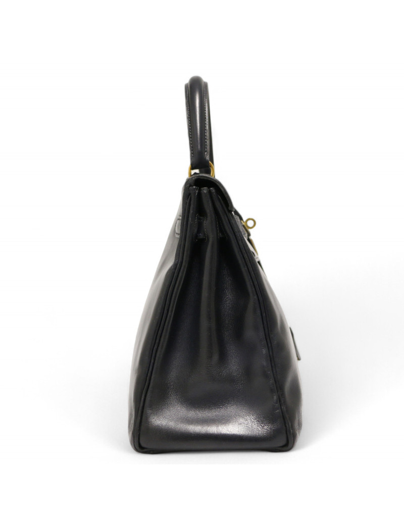 Kelly HERMES 32 cuir boxx bleu Vintage