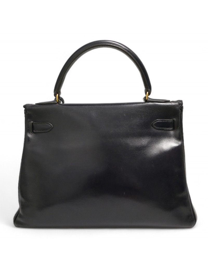 Kelly HERMES 32 cuir boxx bleu Vintage