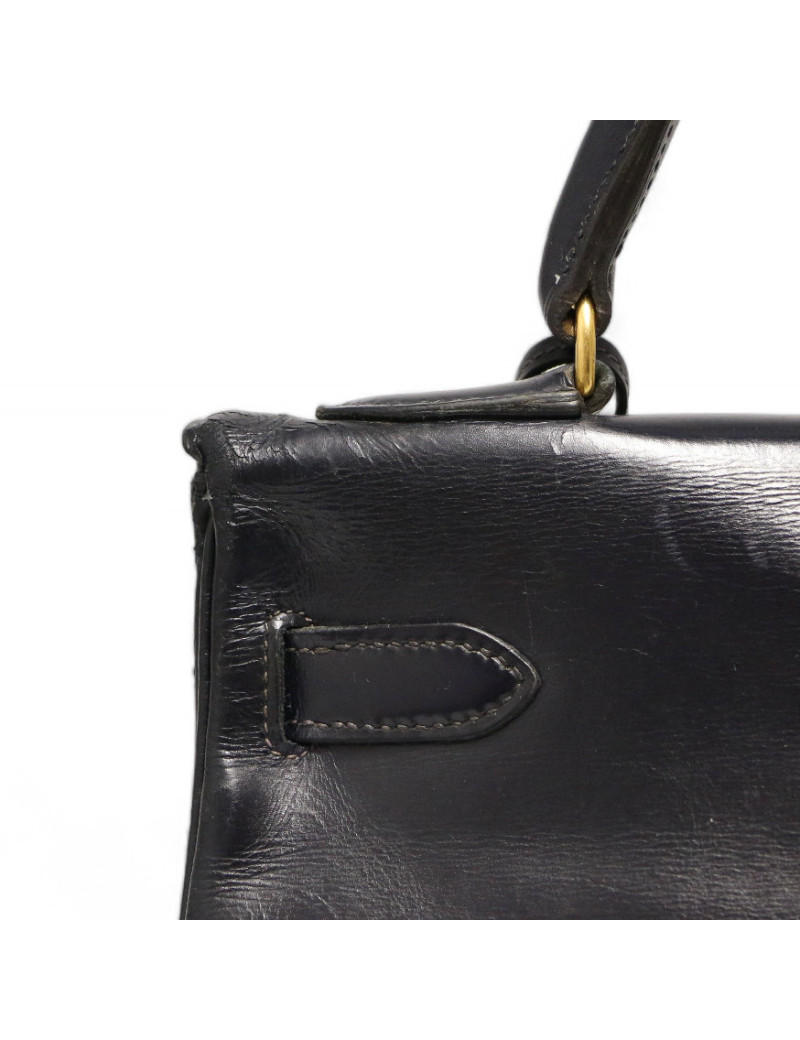 Kelly HERMES 32 cuir boxx bleu Vintage