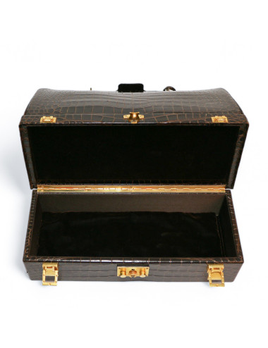 Sac Malette HERMES crocodile maron  2