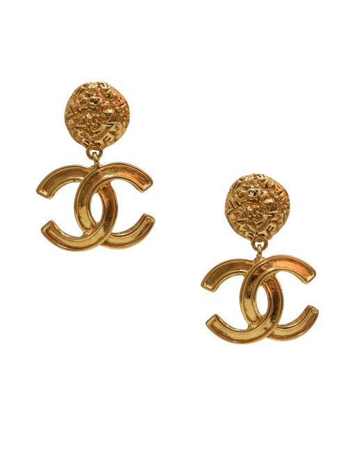 Boucles d'oreilles CHANEL CC dorés