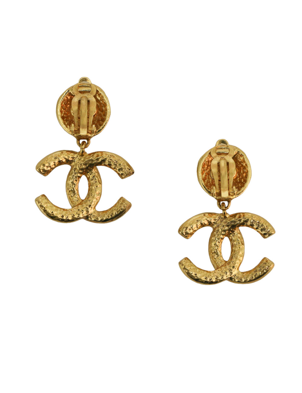 Boucles d'oreilles CHANEL CC dorés