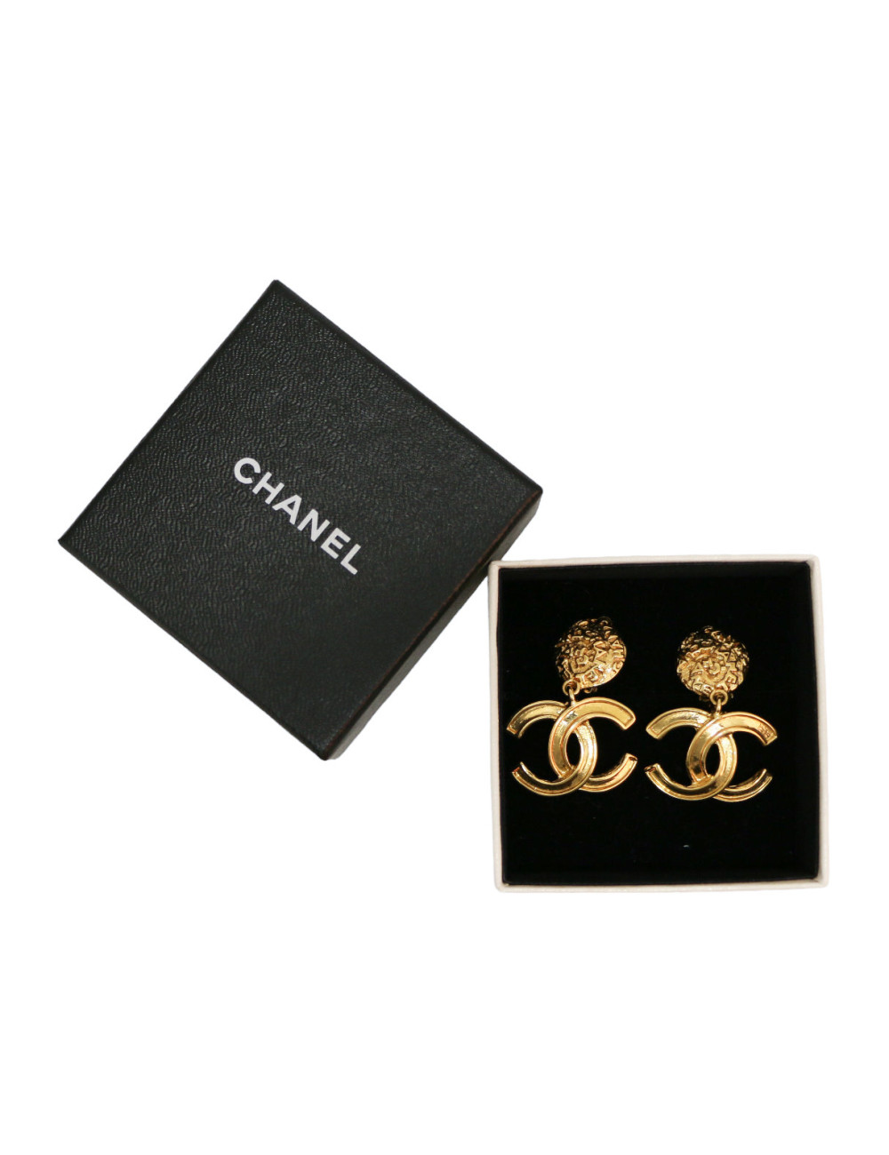 Boucles d'oreilles CHANEL CC dorés