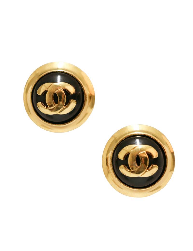 Clips CHANEL vintage pâte de verre