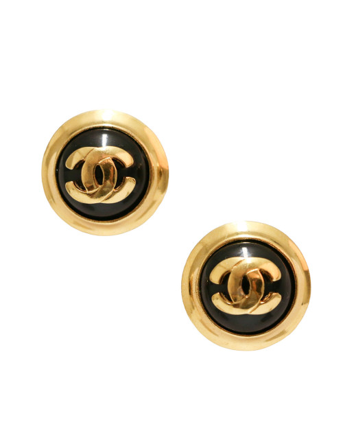 Clips CHANEL vintage pâte de verre