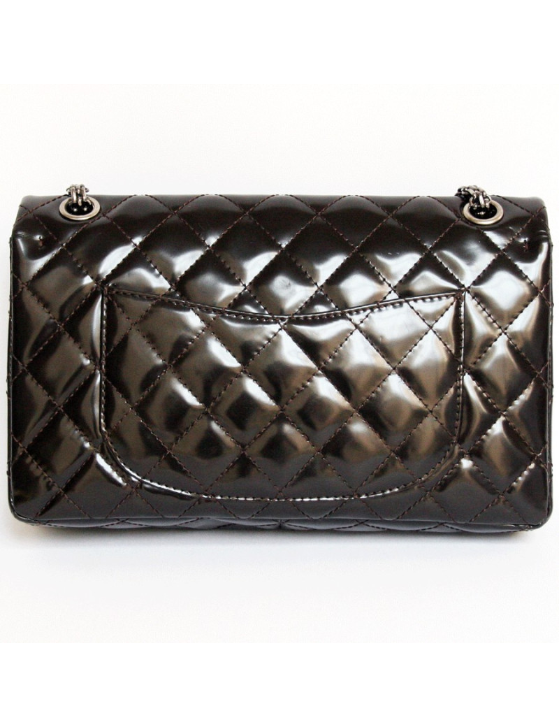 sac 2.55 CHANEL marron verni 