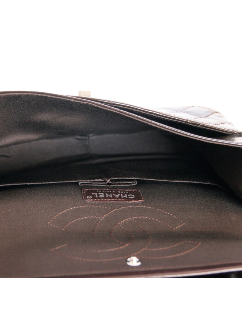 sac 2.55 CHANEL marron verni 