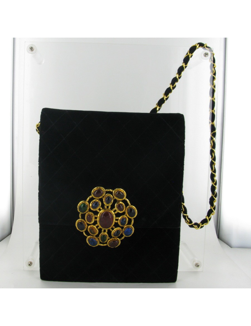 Bag black velvet CHANEL COUTURE