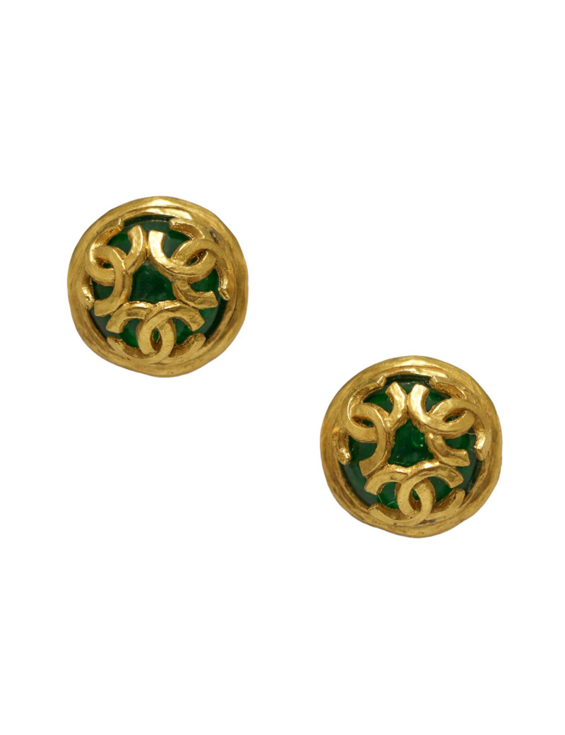 Clips ronds 3 CC CHANEL vintage