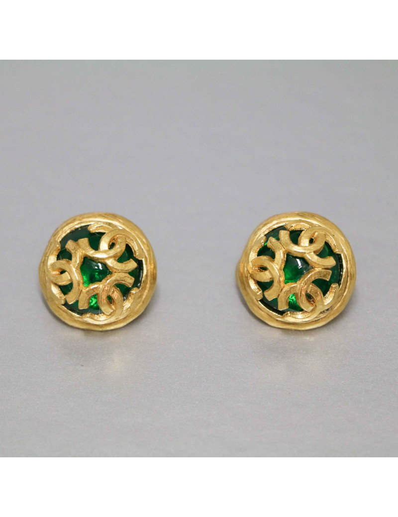 Clips ronds 3 CC CHANEL vintage