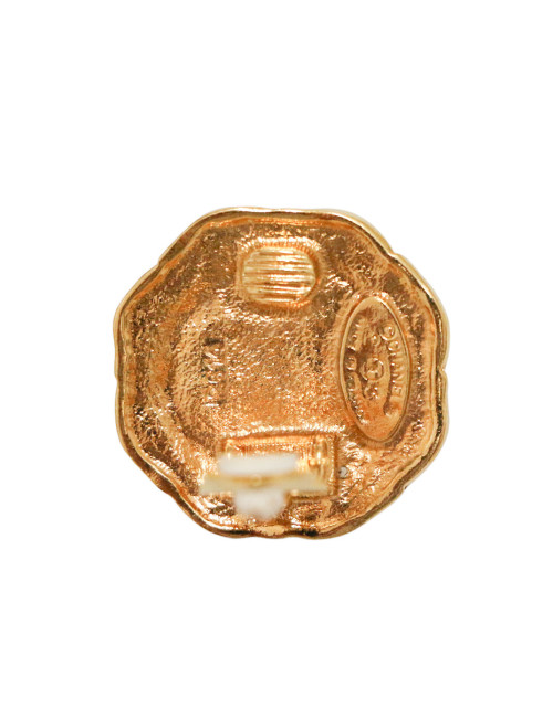 Clips vintage pâte de verre saphir CHANEL