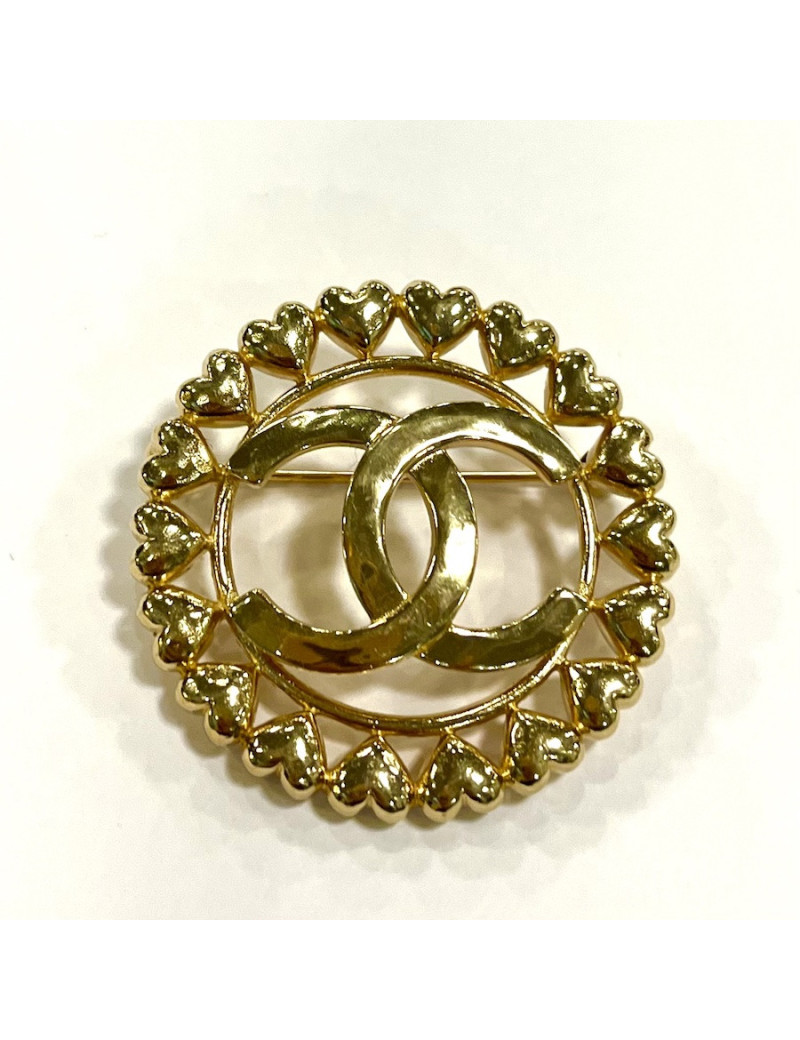 Broche CHANEL ronde dorée 