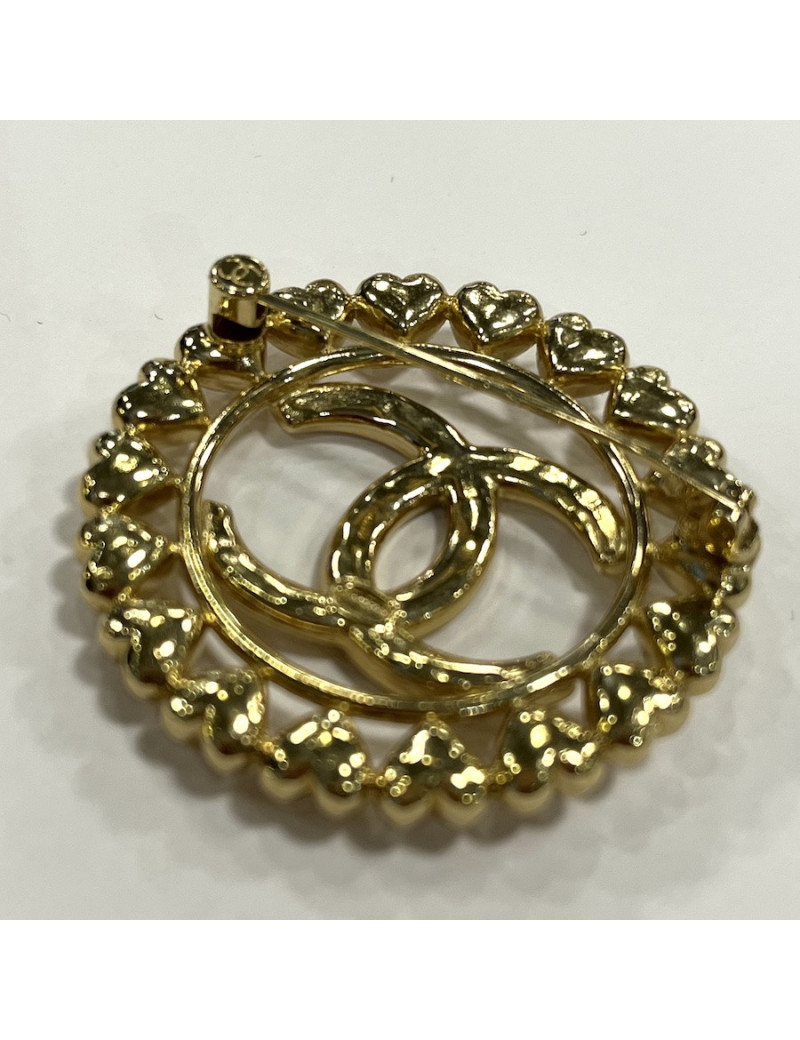 Broche CHANEL ronde dorée 