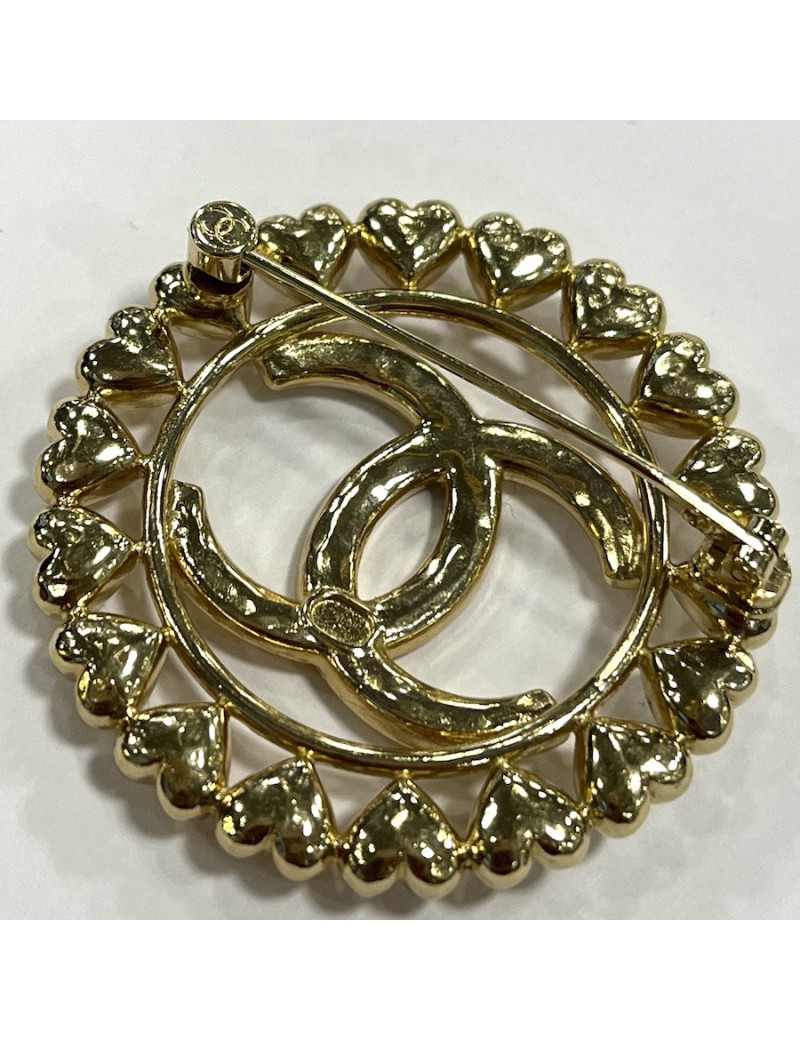 Broche CHANEL ronde dorée 