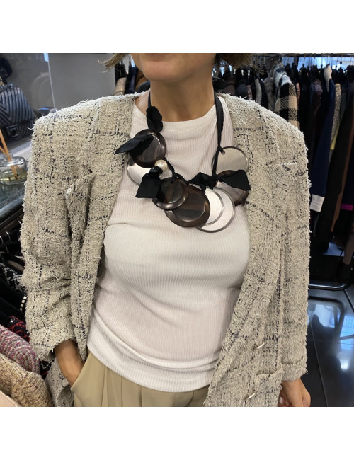 LANVIN necklace in metal and ebony