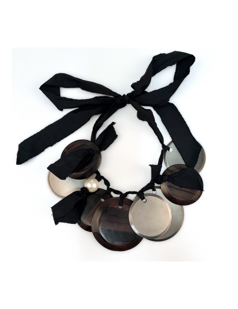 LANVIN necklace in metal and ebony