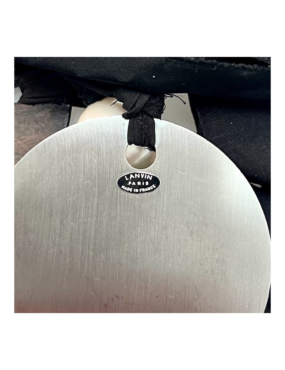 Collier LANVIN en métal et ébène