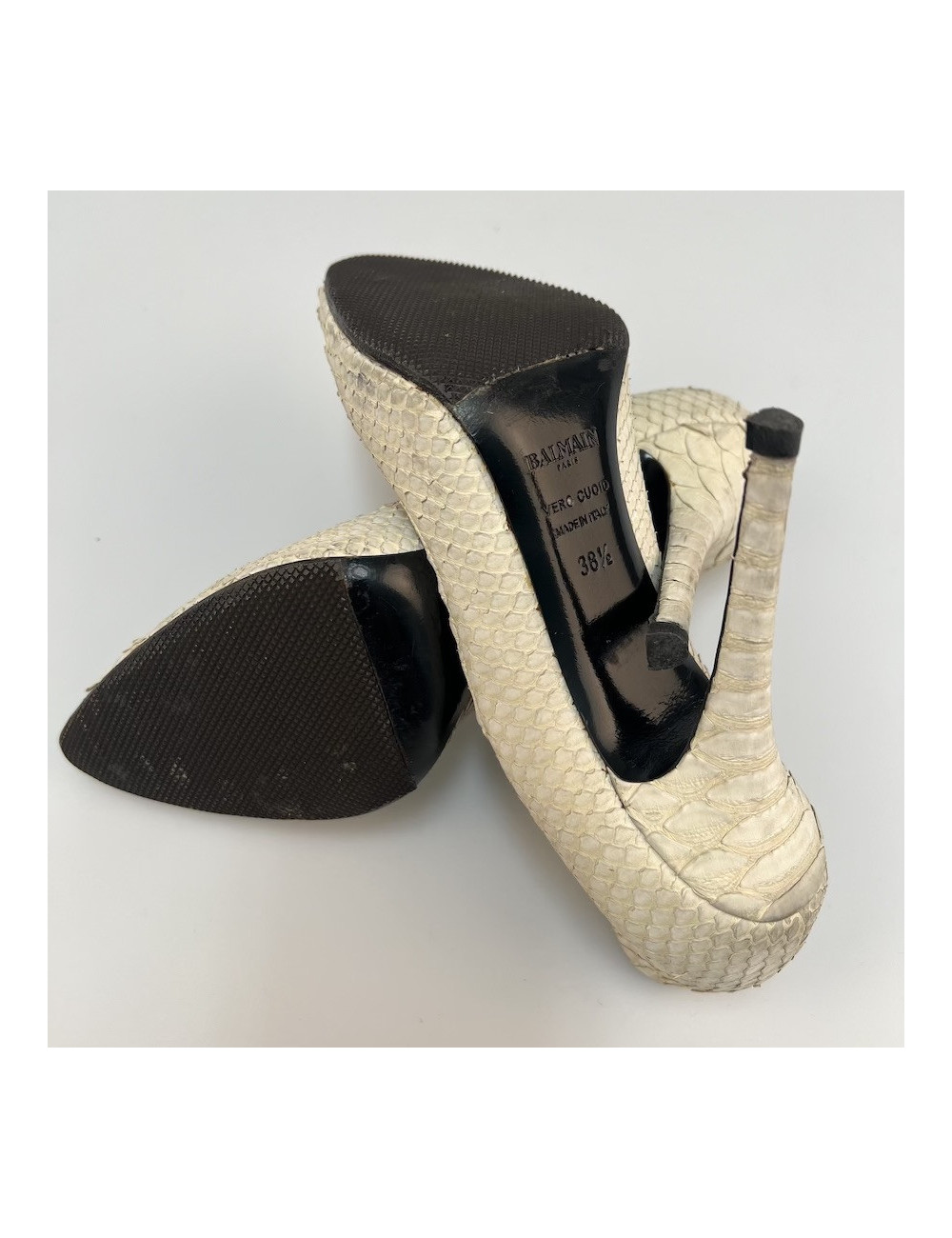 Escarpins en python blanc BALMAIN T38,5