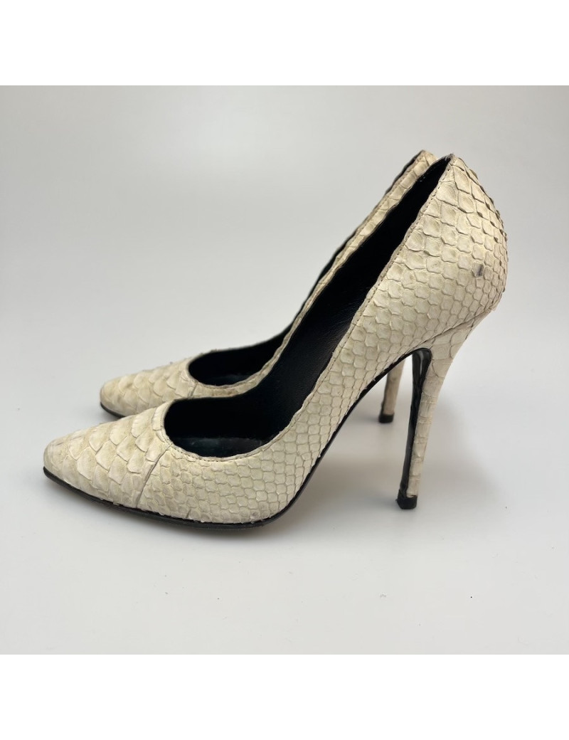 Escarpins en python blanc BALMAIN T38,5