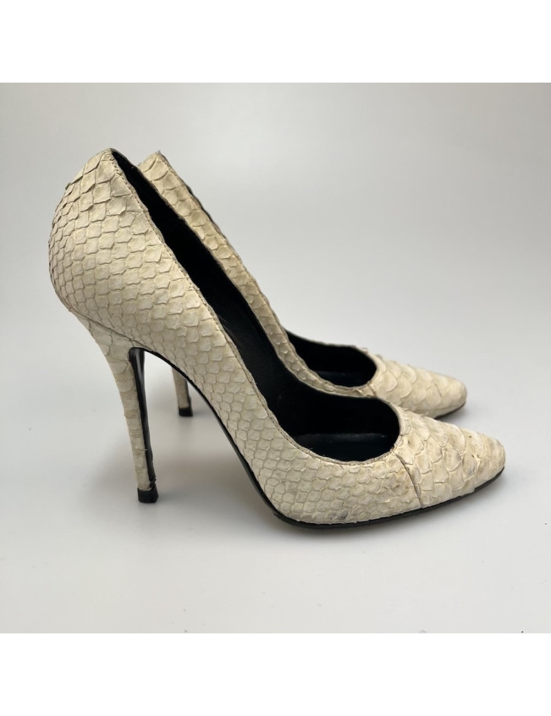 Escarpins en python blanc BALMAIN T38,5