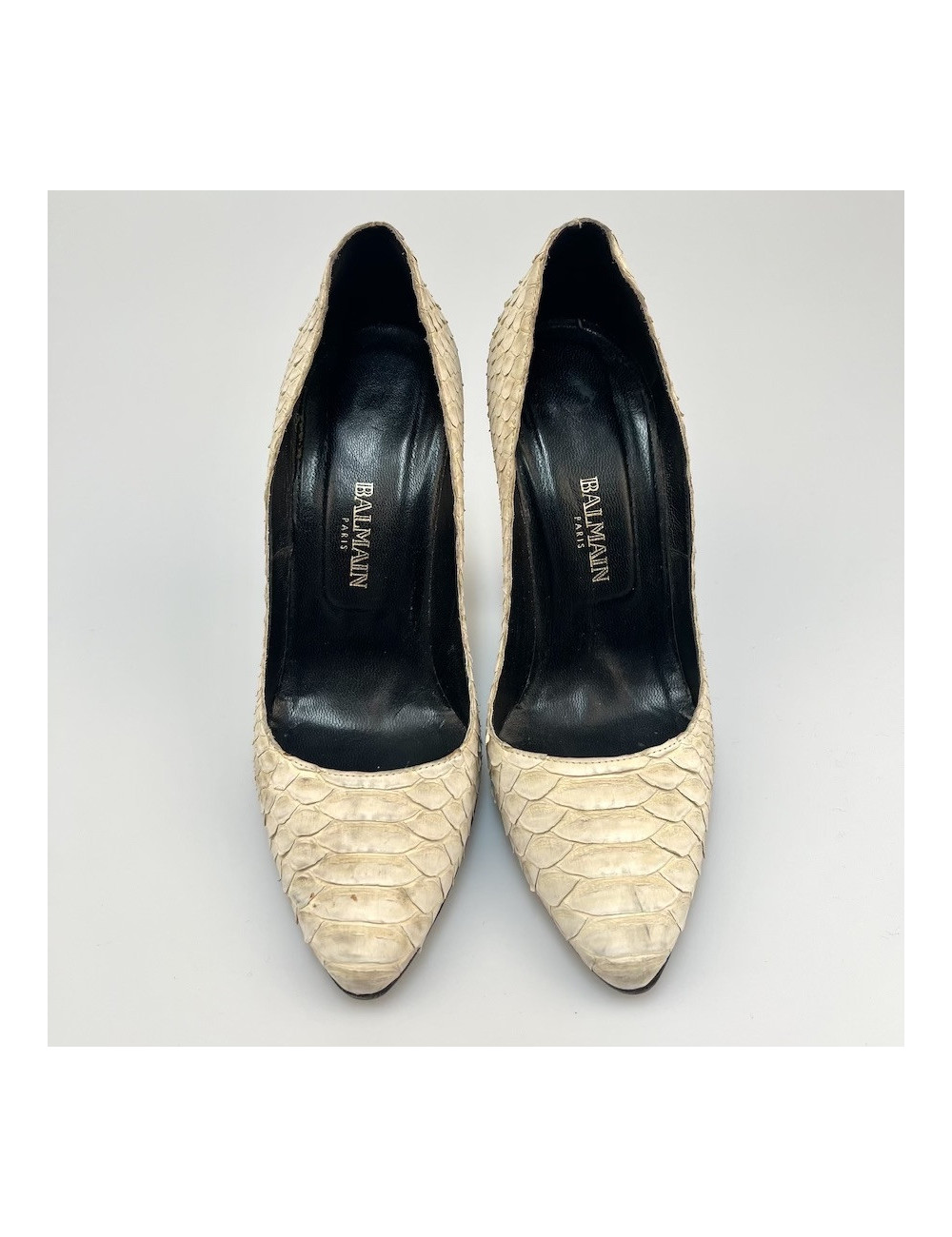 Pumps in white python BALMAIN T38, 5