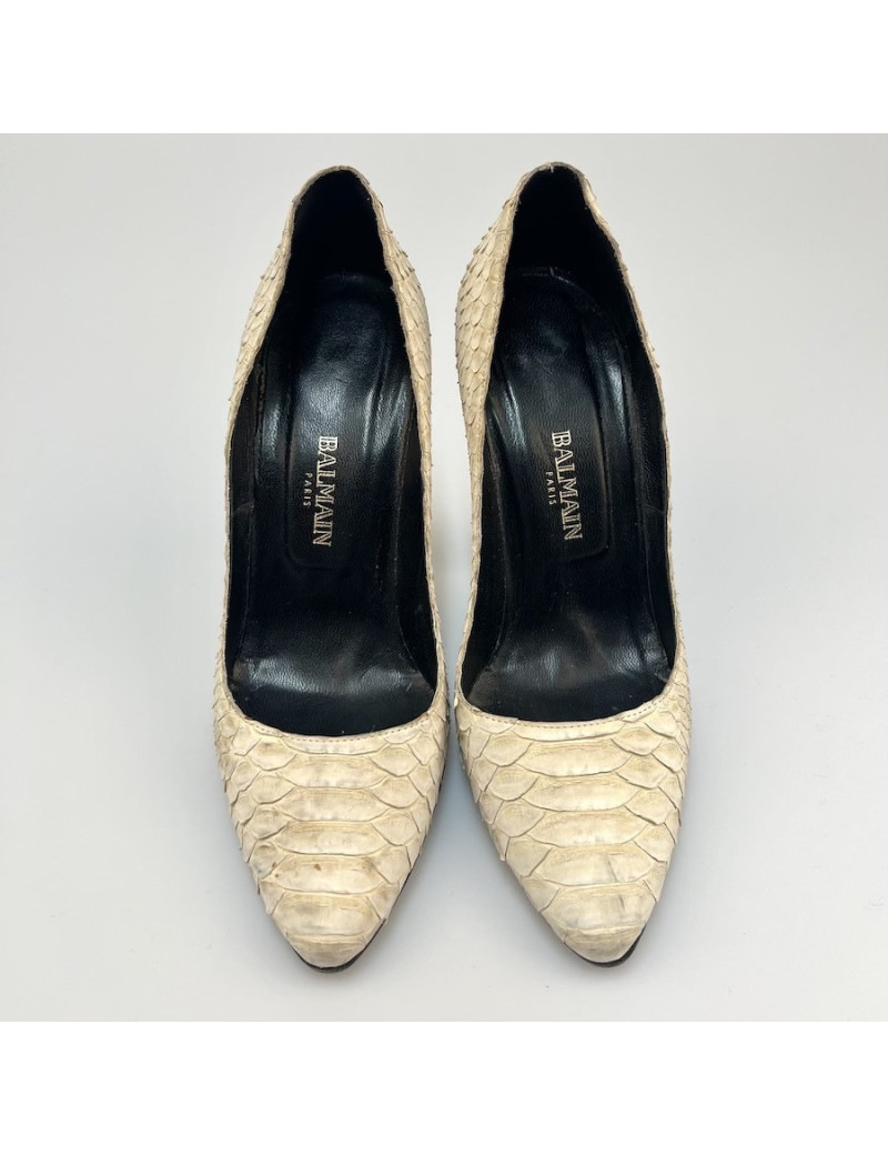 Escarpins en python blanc BALMAIN T38,5