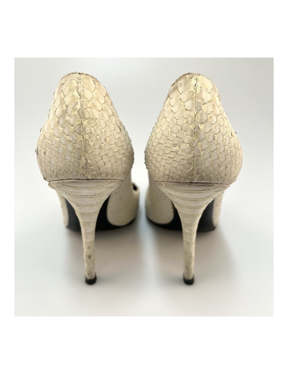 Pumps in white python BALMAIN T38, 5