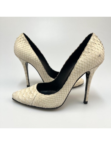 Escarpins en python blanc BALMAIN T38,5