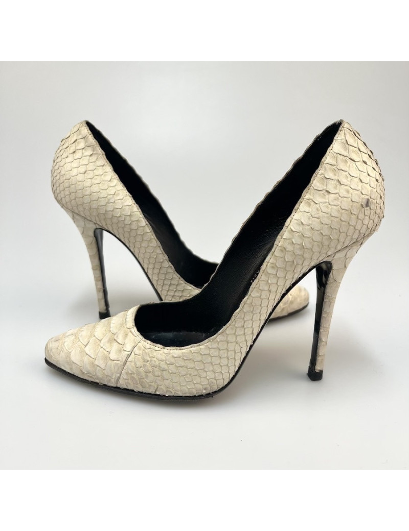 Escarpins en python blanc BALMAIN T38,5
