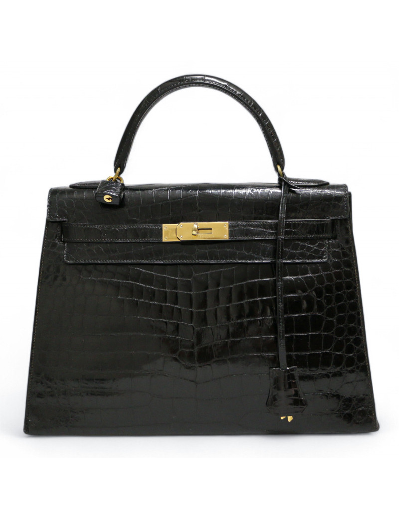 Kelly crocodile Porosus 32 noir