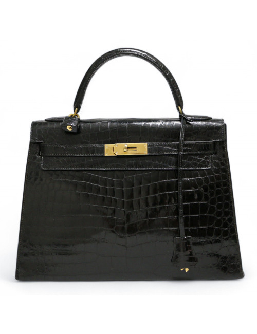 Kelly crocodile Porosus 32 noir