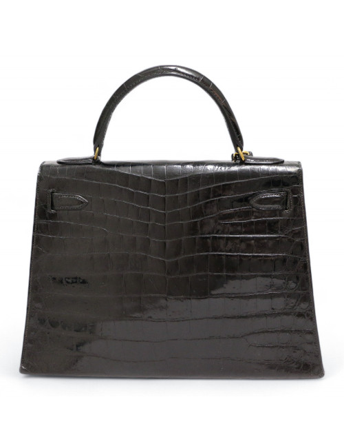Kelly crocodile Porosus 32 noir