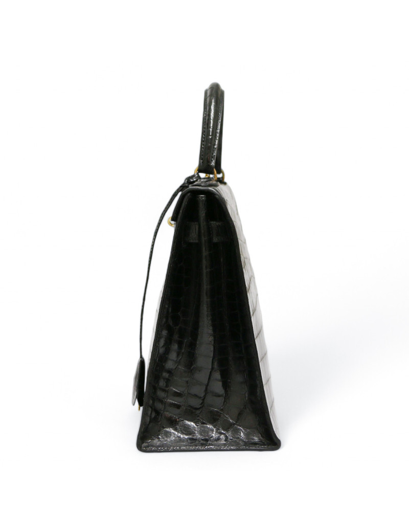 Kelly crocodile Porosus 32 noir