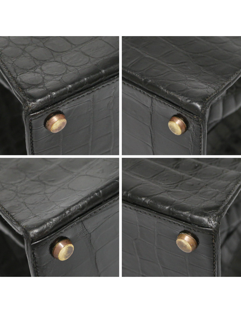 Kelly crocodile Porosus 32 noir